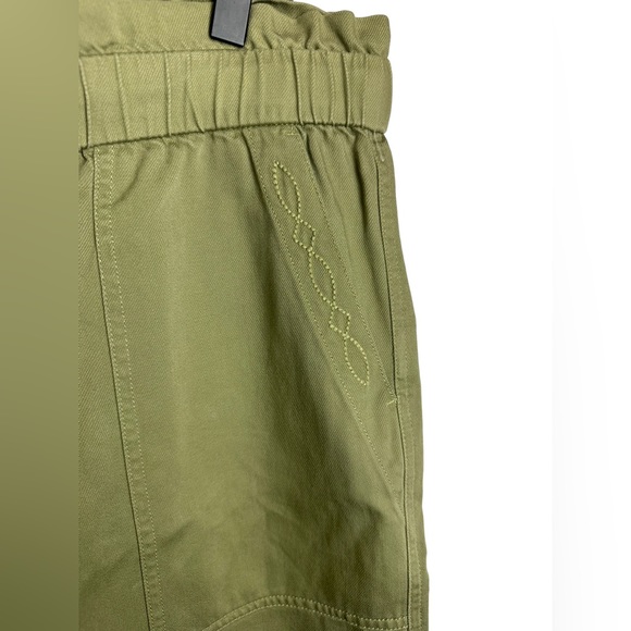 Anthropologie Frye Domi Paperbag Waist Pants Ankle Length Sz 29 NWT Green Khaki - Picture 4 of 7